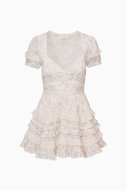Mini-robe à volants en dentelle Nivara