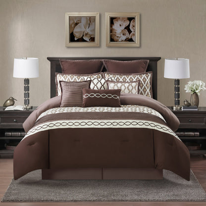 Nanshing Calvin Luxury10-Piece Geometric Comforter Set