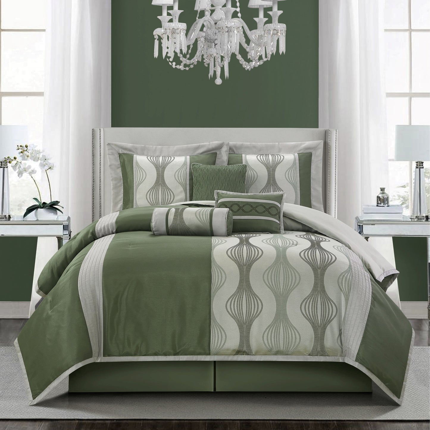 Nanshing Daniella 7-Piece Modern Geometric Comforter Set