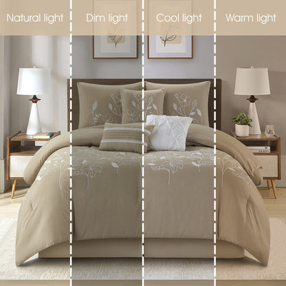 Ensemble de couette florale botanique Nanshing Taylor 7 pièces