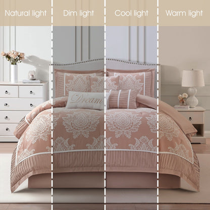 Ensemble de couette traditionnelle damassée Nanshing Tiana 7 pièces