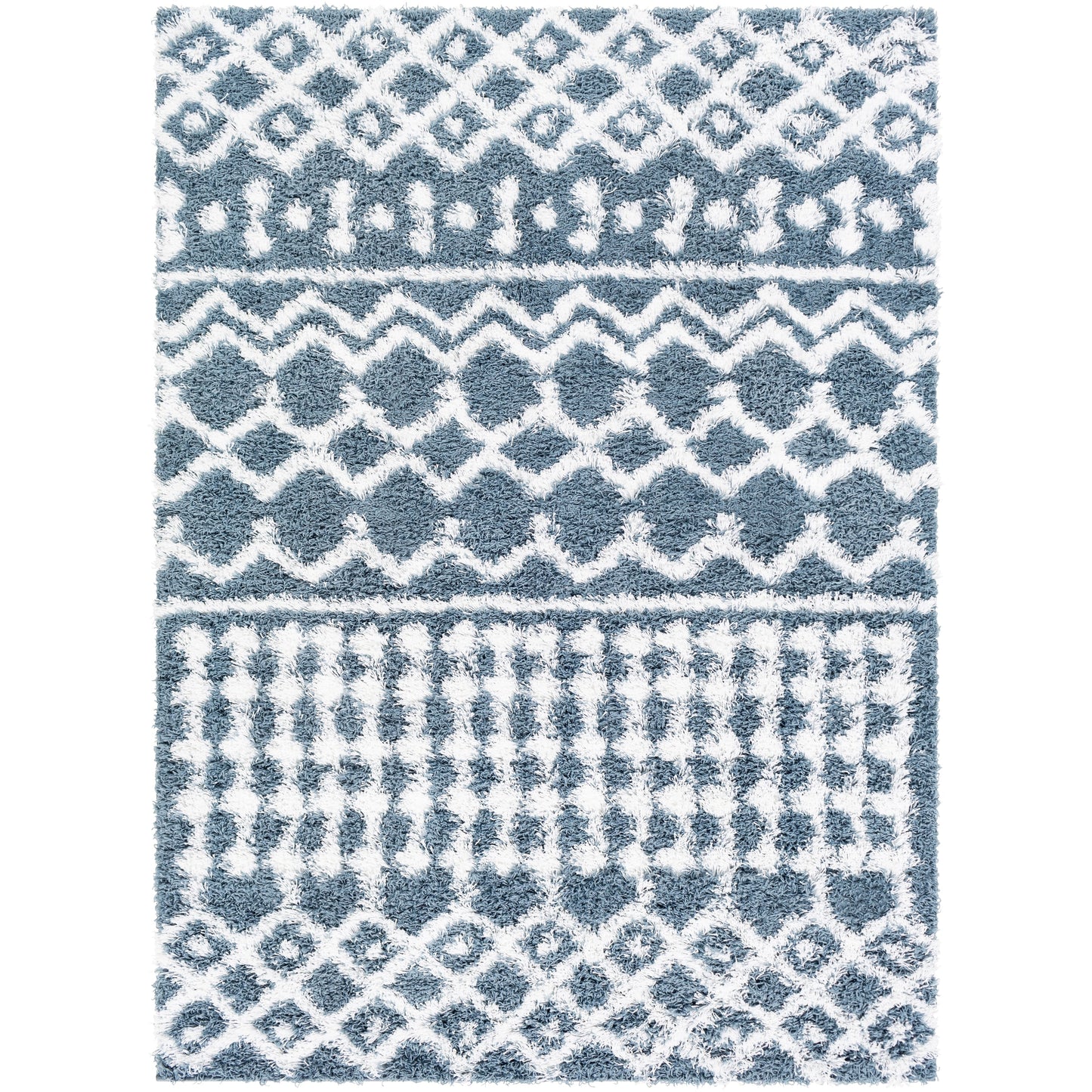 Livabliss Newton Geometric Moroccan Trellis Shag Area Rug