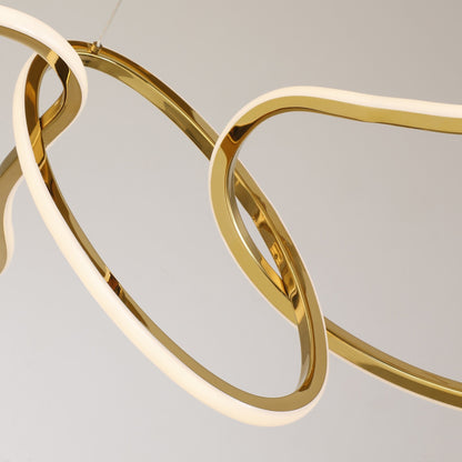 Lustre LED de luxe en acier inoxydable imbriqué de style nordique pour salle à manger