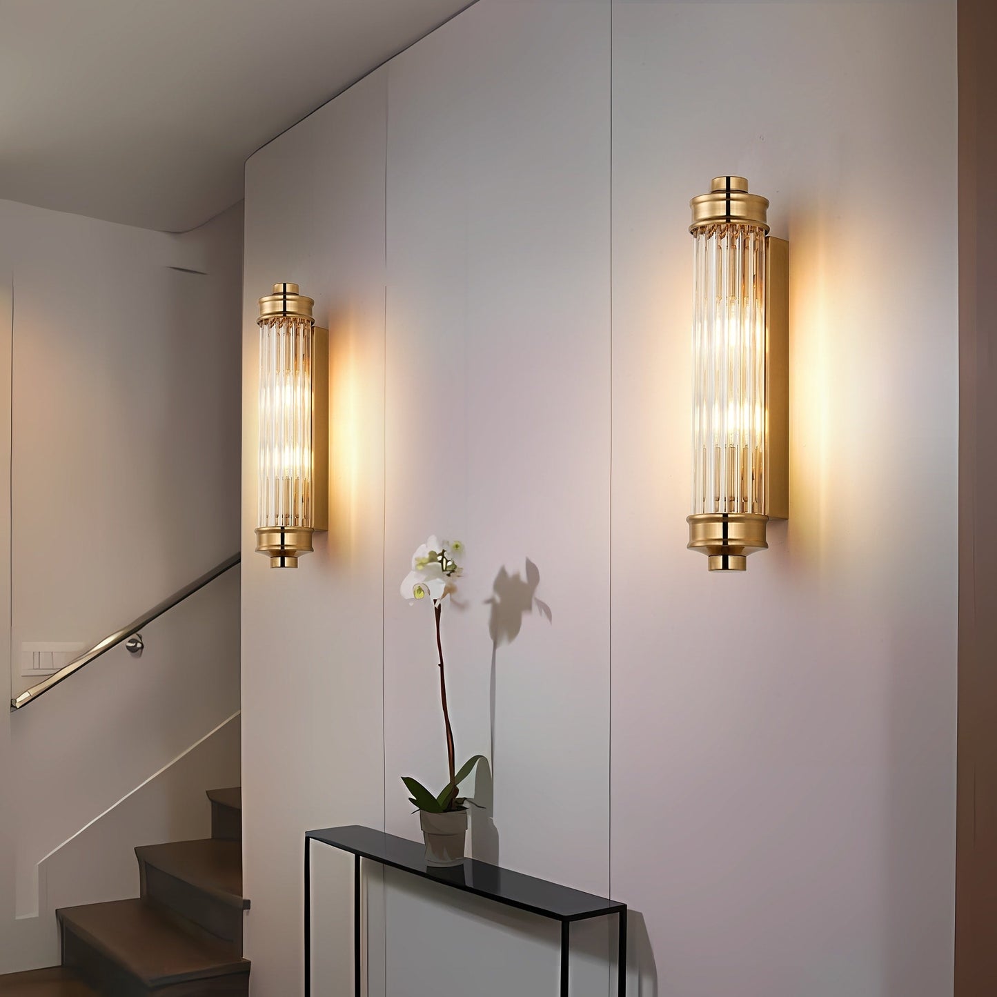 Nordic Postmodern Wall Sconce, European Wall Light in Simple Vintage Glass Crystal