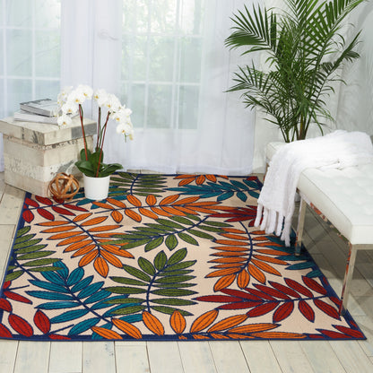 Nourison Aloha Leaf Print Vibrant Indoor/Outdoor Area Rug