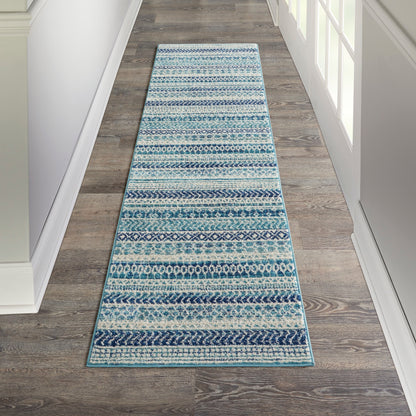 Nourison Passion Indigo Blue Coastal Geometric Area Rug