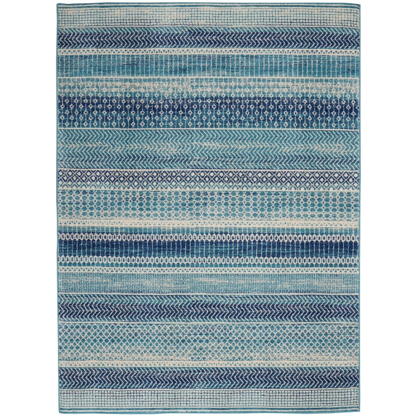Nourison Passion Indigo Blue Coastal Geometric Area Rug