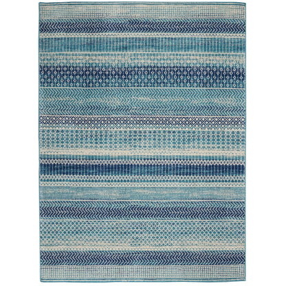 Nourison Passion Indigo Blue Coastal Geometric Area Rug