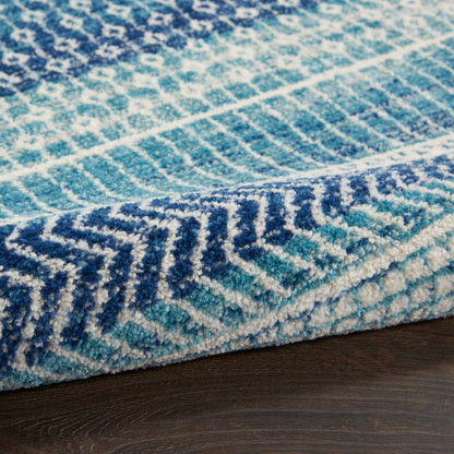 Nourison Passion Indigo Blue Coastal Geometric Area Rug