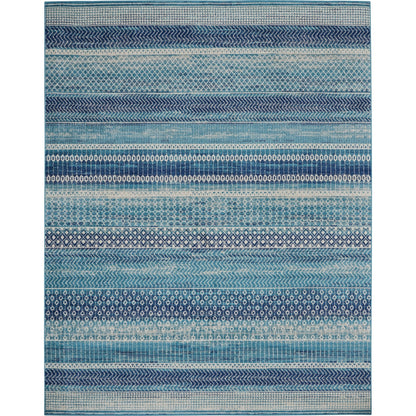Nourison Passion Indigo Blue Coastal Geometric Area Rug