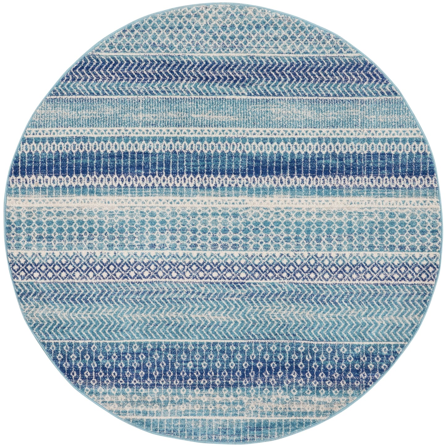 Nourison Passion Indigo Blue Coastal Geometric Area Rug