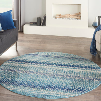 Nourison Passion Indigo Blue Coastal Geometric Area Rug