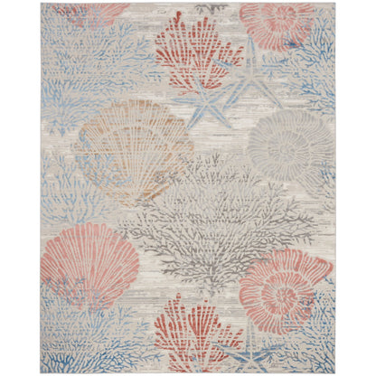 Nourison Pompeii Coastal Beach Shells and Coral Area Rug