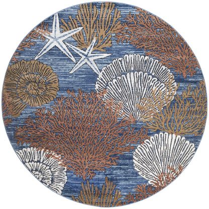 Nourison Pompeii Coastal Beach Shells and Coral Area Rug