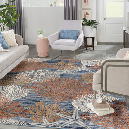 Nourison Pompeii Coastal Beach Shells and Coral Area Rug