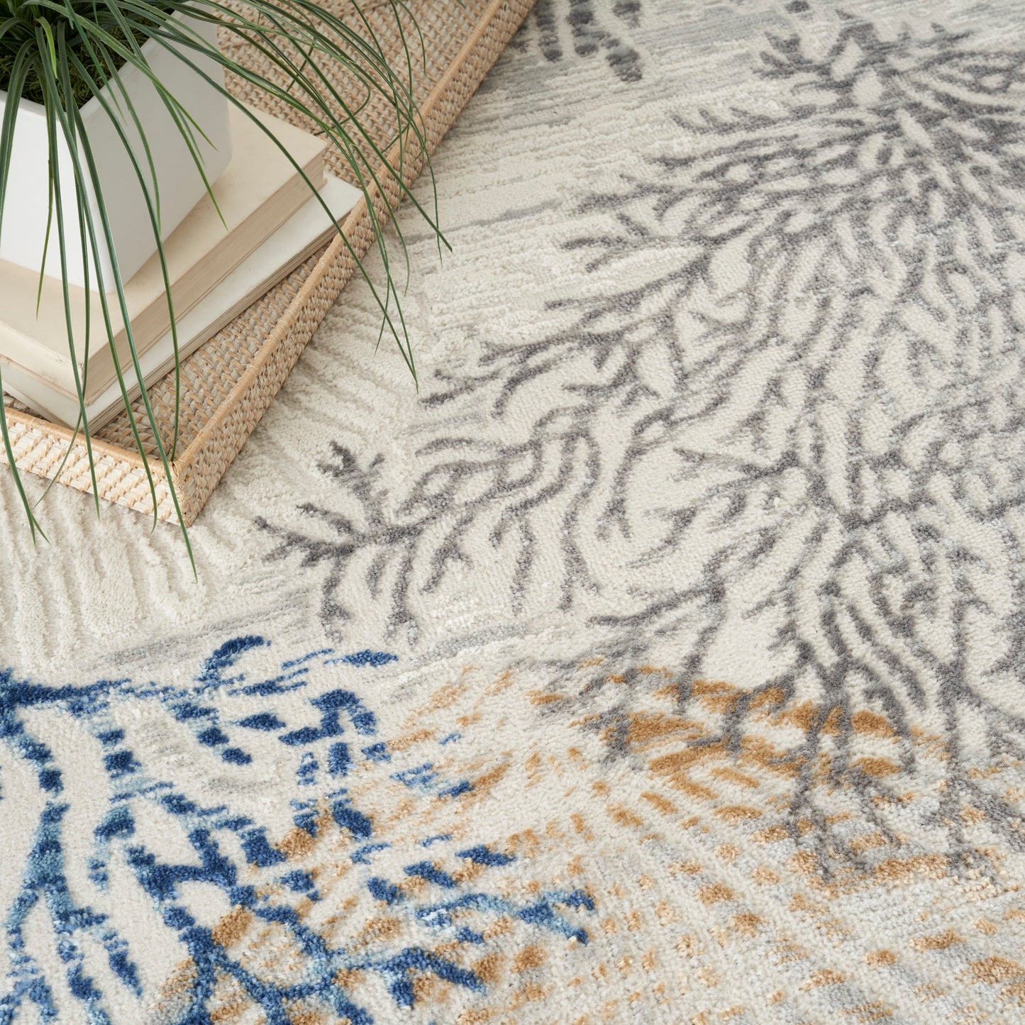 Nourison Pompeii Coastal Beach Shells and Coral Area Rug