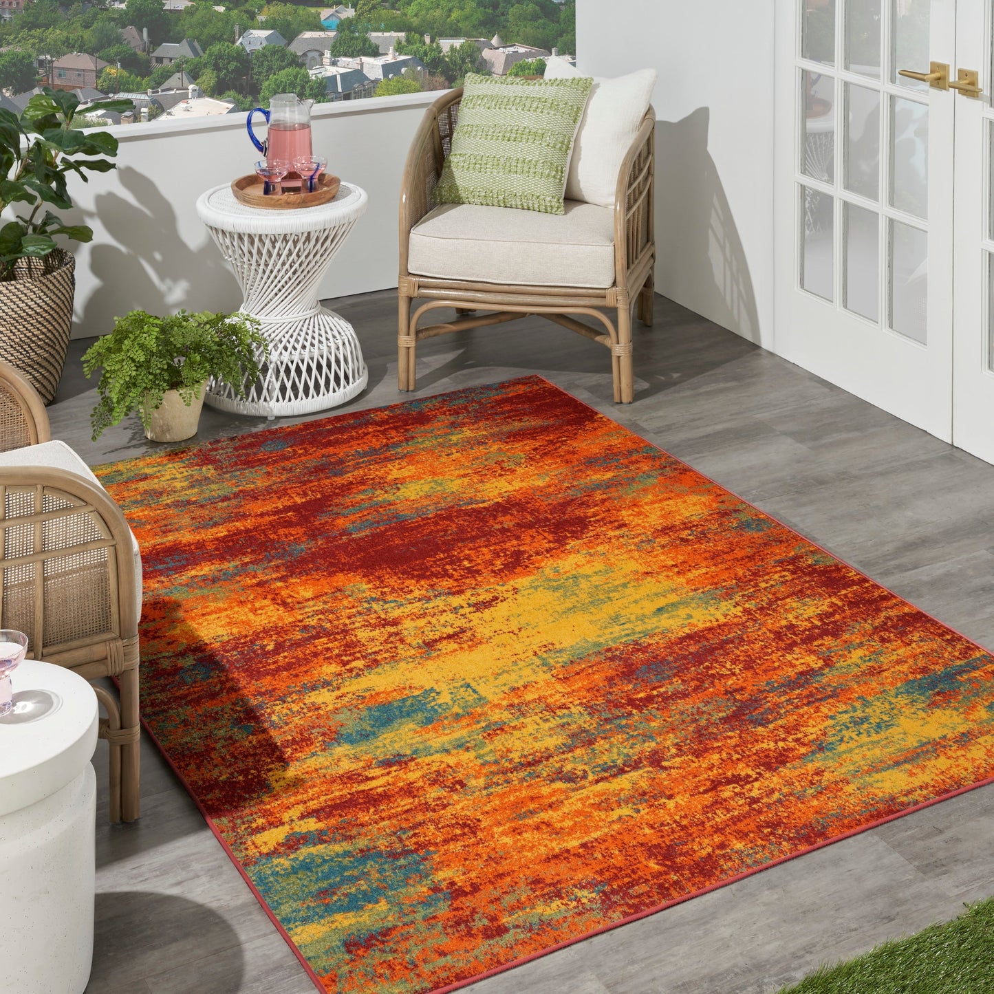Nourison Sandy Indoor/Outdoor Abstract Area Rug