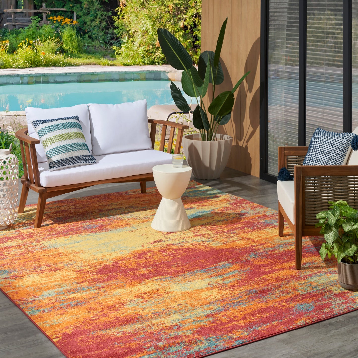 Nourison Sandy Indoor/Outdoor Abstract Area Rug