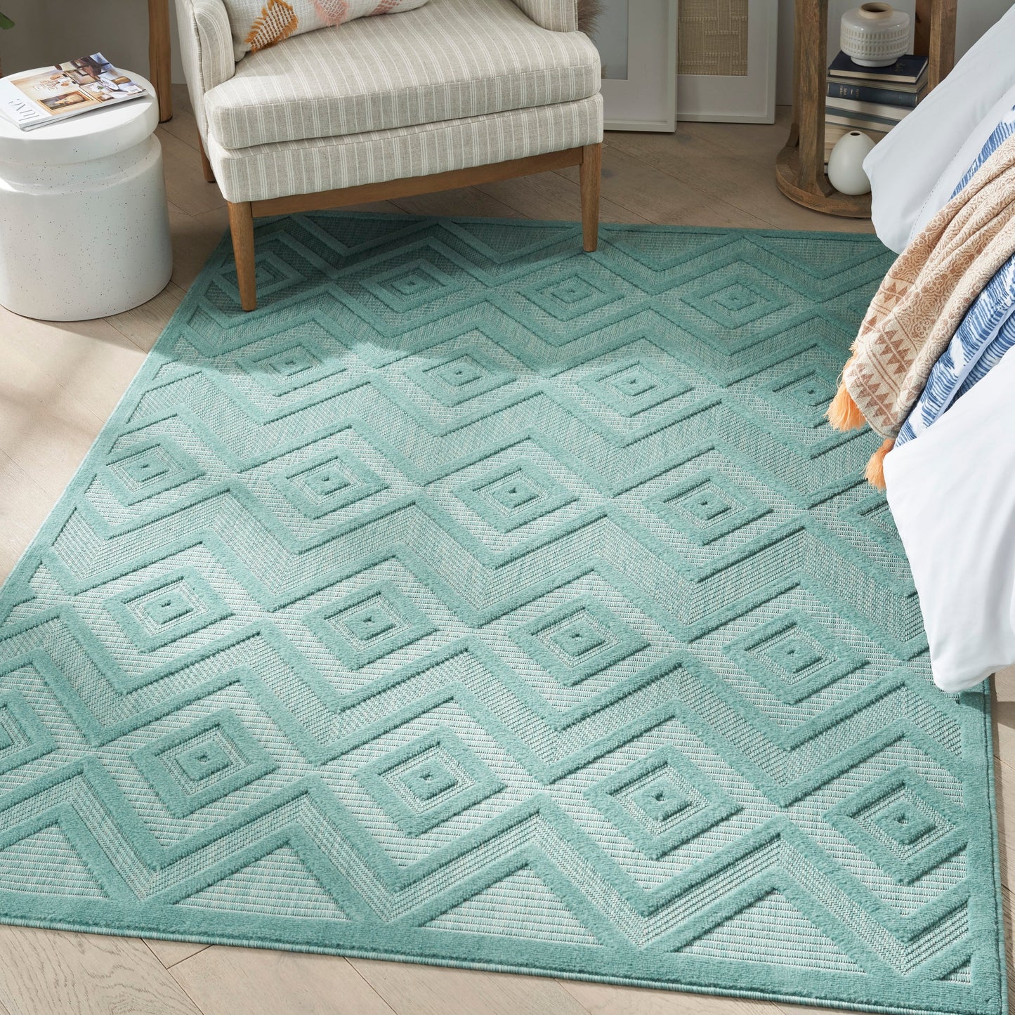 Nourison Versatile Indoor/Outdoor Geometric Flatweave Area Rug