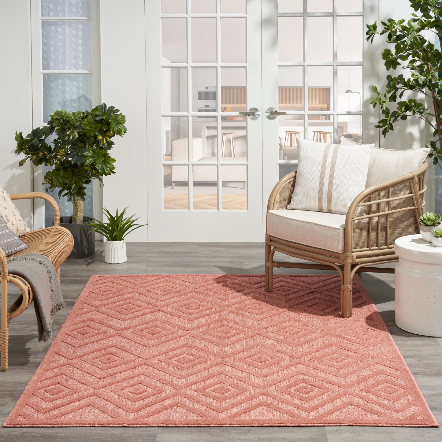 Nourison Versatile Indoor/Outdoor Geometric Flatweave Area Rug