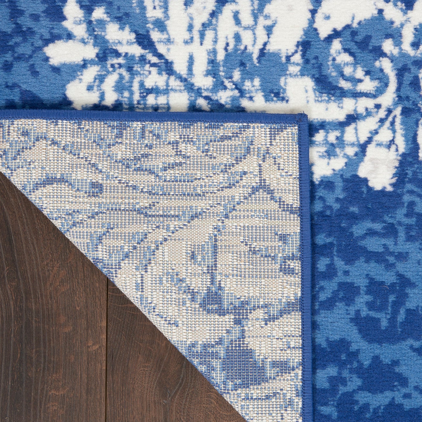 Nourison Whimsicle French Country Botanical Ivory Navy Area Rug