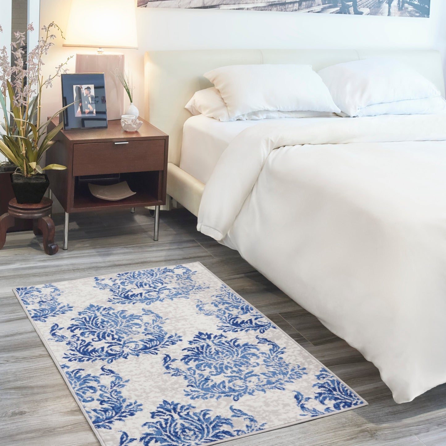 Nourison Whimsicle French Country Botanical Ivory Navy Area Rug