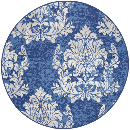 Nourison Whimsicle French Country Botanical Ivory Navy Area Rug