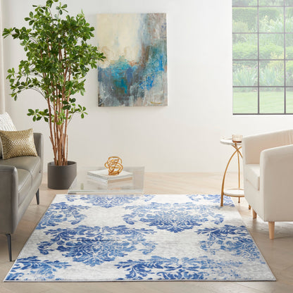 Nourison Whimsicle French Country Botanical Ivory Navy Area Rug