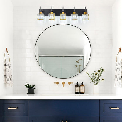 Luminaires de salle de bain en cristal à intensité variable Ora Modern sur miroir Glam Vanity Lights