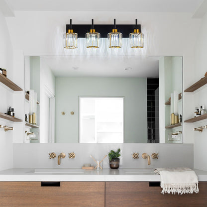 Appliques murales modernes à intensité variable pour salle de bain avec abat-jour en cristal