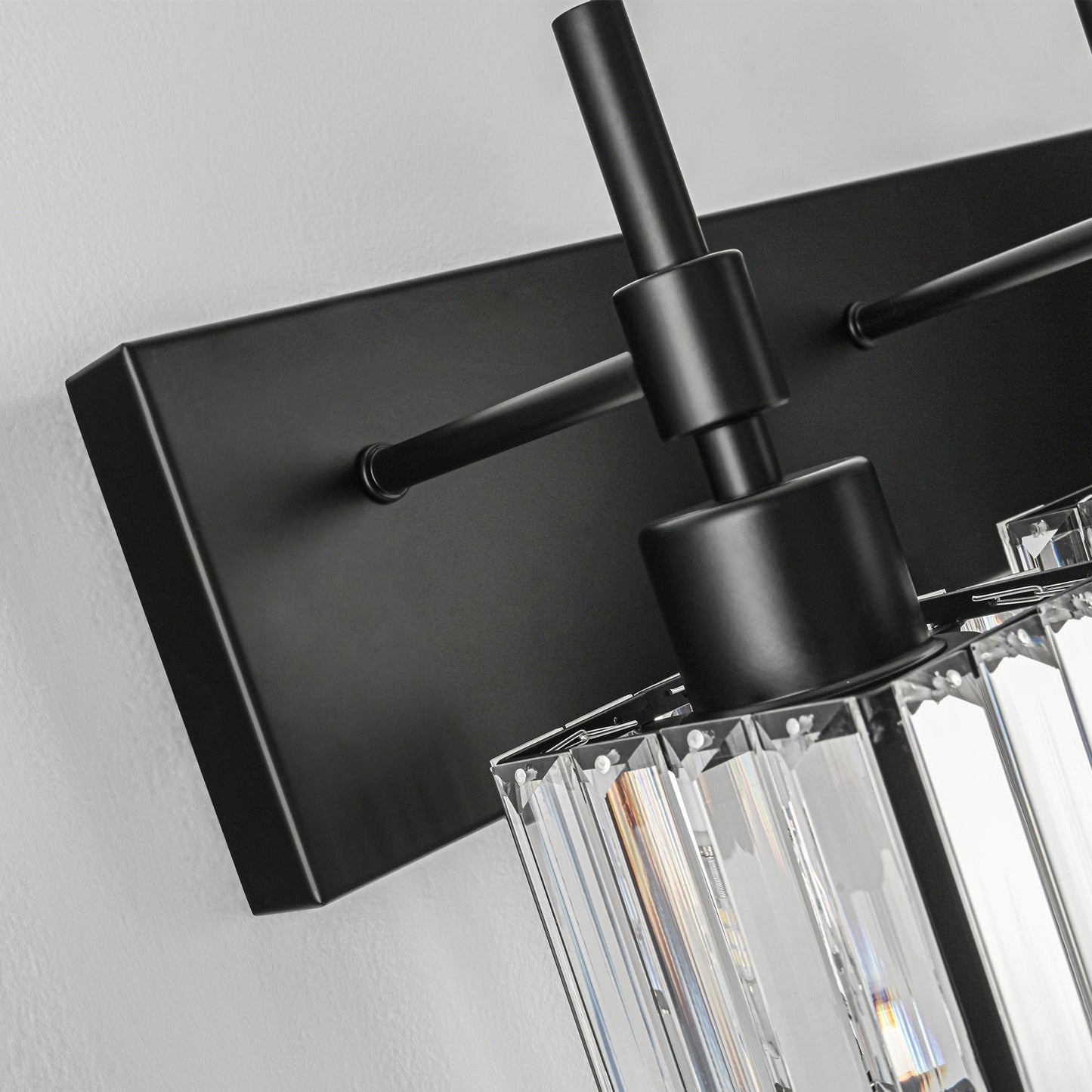 Luminaires de salle de bain en cristal à intensité variable Ora Modern sur miroir Glam Vanity Lights