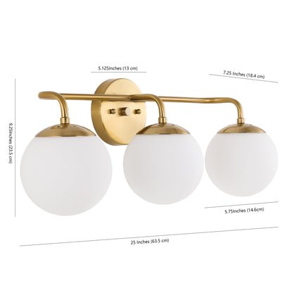 Globe Metal/Frosted Glass Modern LED Vanity, by JONATHAN Y