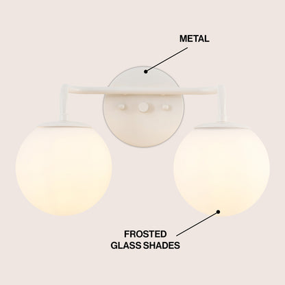 Globe Metal/Frosted Glass Modern LED Vanity, by JONATHAN Y
