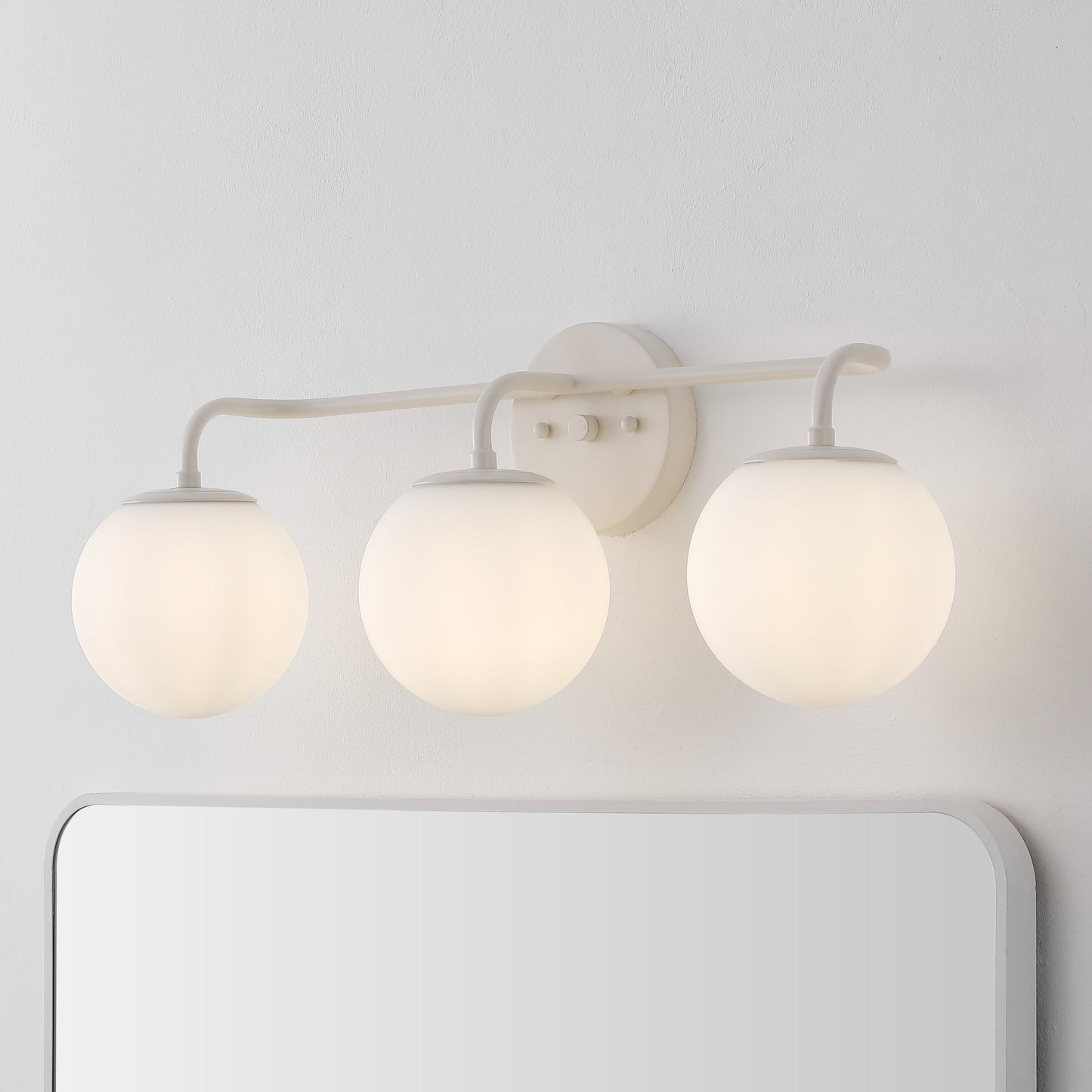 Globe Metal/Frosted Glass Modern LED Vanity, by JONATHAN Y