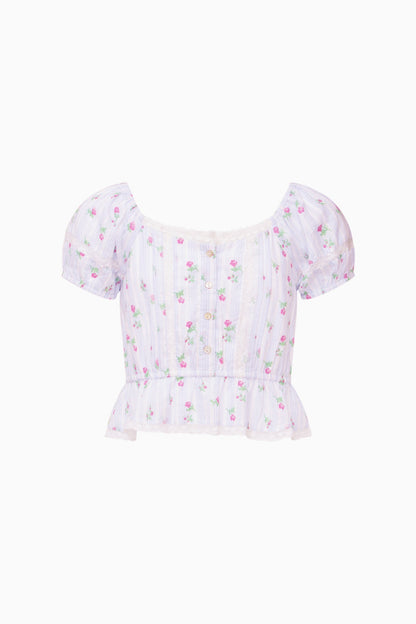 Haut rayé à fleurs Ottie pour fille