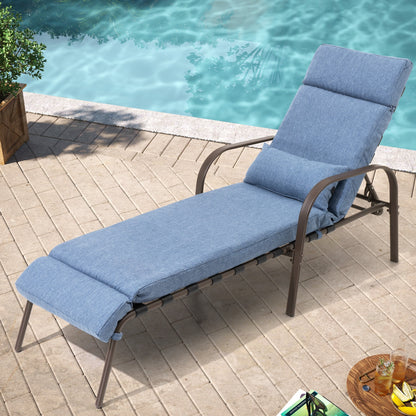 Chaise longue d'extérieur réglable avec coussin pour la plage et la piscine