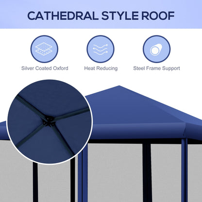 Auvent pop-up robuste Outsunny 10' x 10' avec filet latéral en maille amovible, conception d'installation facile, événement de fête en plein air