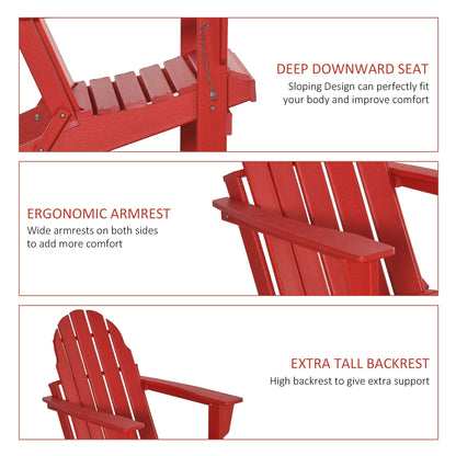 Chaise pliante Adirondack Outsunny, chaises de plage pliantes en plastique PEHD pour terrasse et jardin