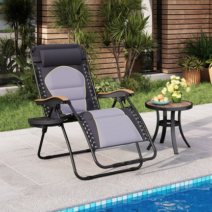 Fauteuil de salon surdimensionné XL rembourré à gravité zéro, accoudoirs larges, inclinable et réglable avec porte-gobelet - N/A