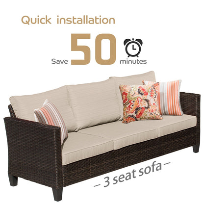 Ensemble de 5 sièges de jardin à dossier haut en osier OVIOS