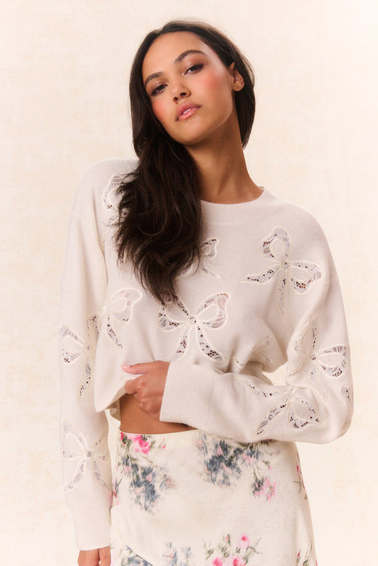 Pull imprimé Parson Bow - MARSHMALLOW BLISS