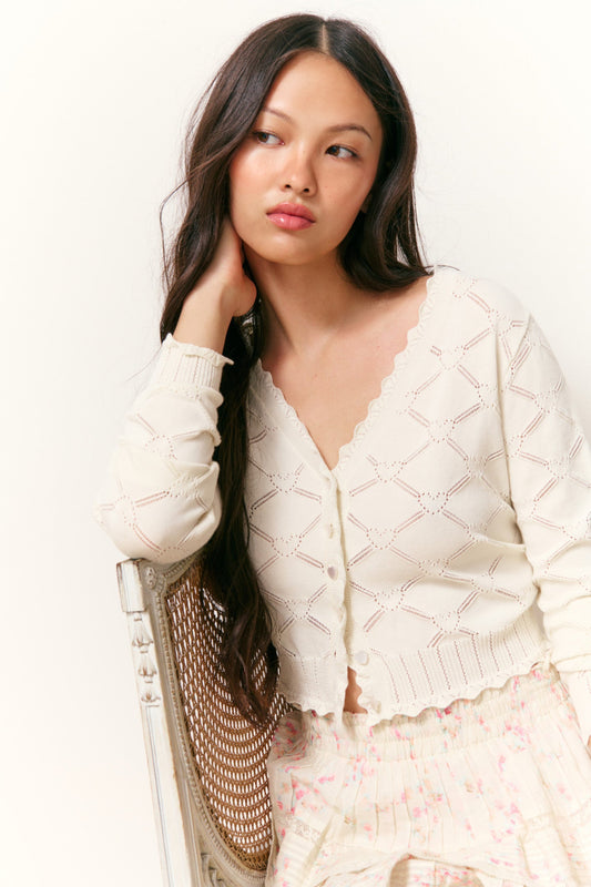 Cardigan Petra Knit Heart Argyle