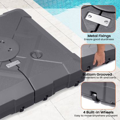 Base de parasol déporté Pellebant de 220 lb avec roulettes - N/A