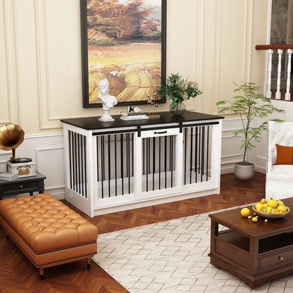 Cage pour chien élégante et robuste avec renfort en tube de fer