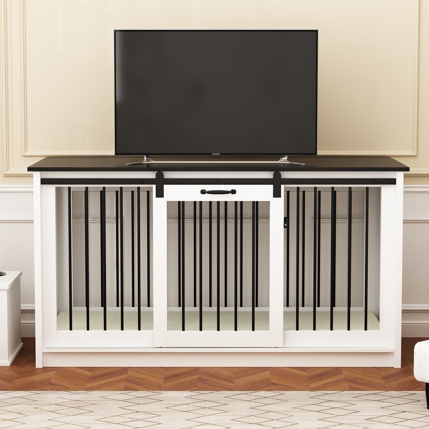 Cage pour chien élégante et robuste avec renfort en tube de fer