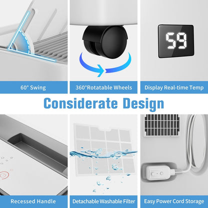 Climatiseur portatif avec chauffage – 12 000 BTU de refroidissement et 10 000 BTU de chauffage pour pièces jusqu'à 700 pi²