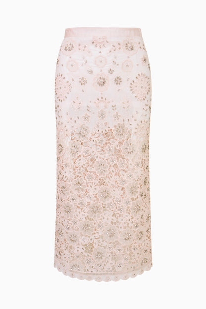 Jupe midi en dentelle de coton Reeves