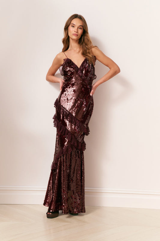 Robe longue à sequins Rialto
