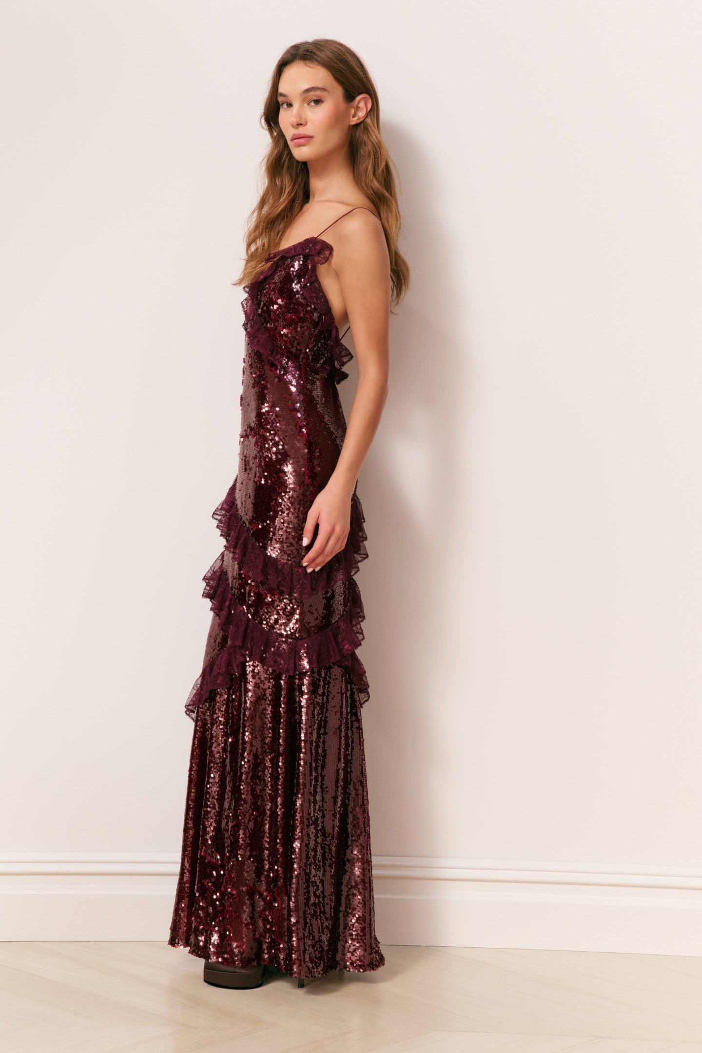 Robe longue à sequins Rialto