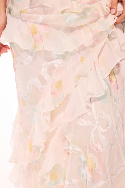 Robe longue en soie mélangée Rialto